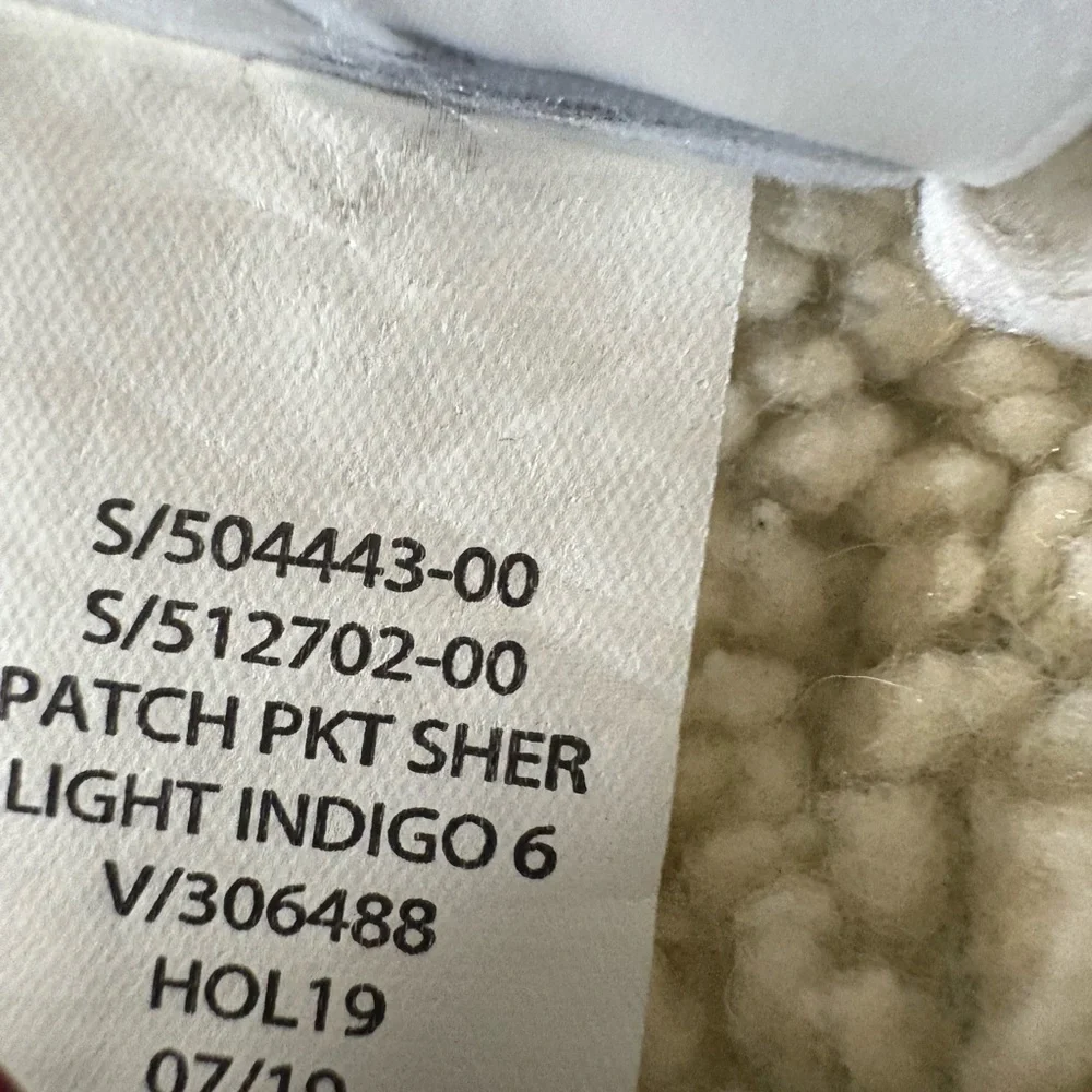 GAP Soft Denim Sherpa Button Front Jacket w Patch Pockets 1 Inner Pocket. XL - Picture 10 of 16